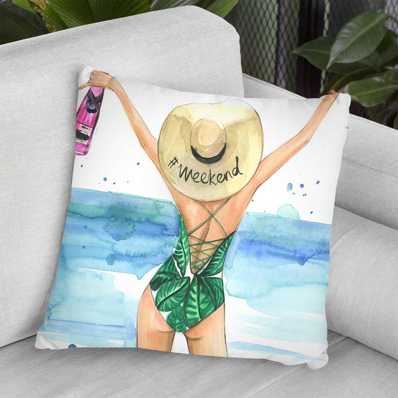 Weekends Throw Pillow By Rongrong