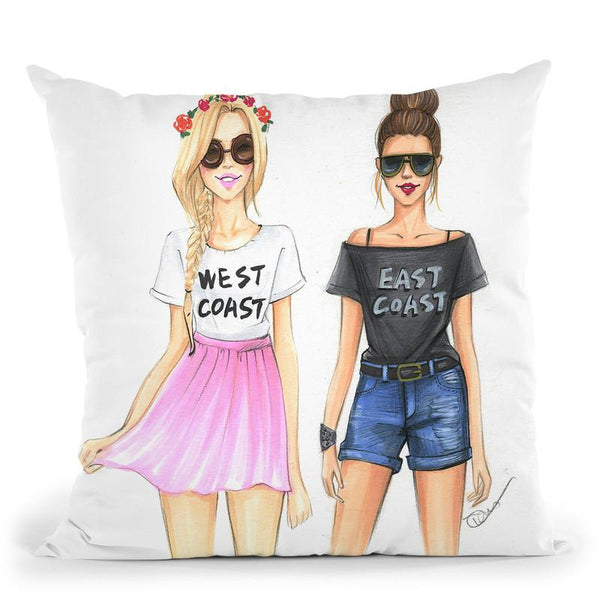 West Coast East Coast Throw Pillow By Rongrong