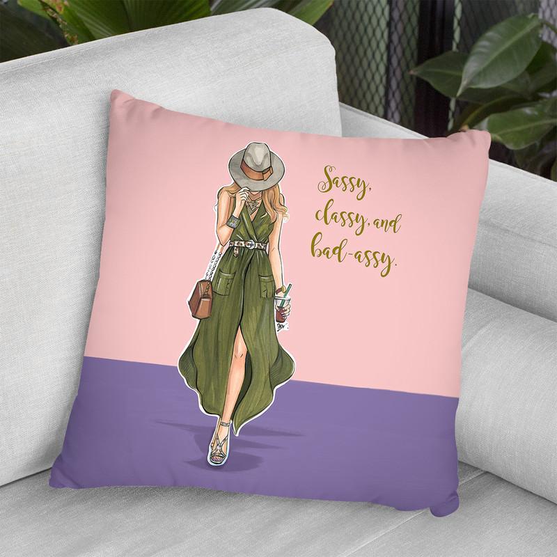 Bad Assy Throw Pillow By Rongrong