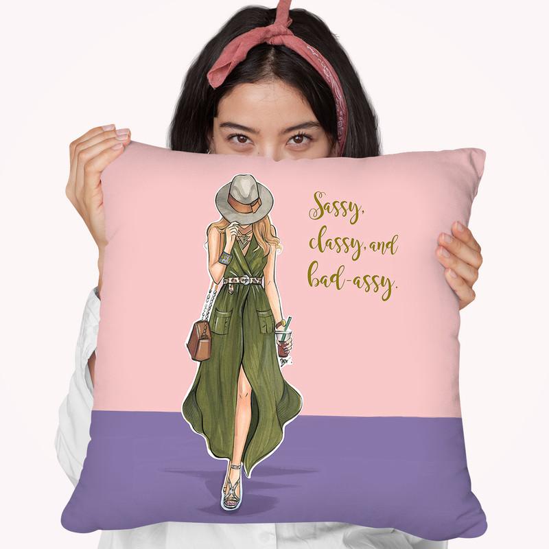 Bad Assy Throw Pillow By Rongrong