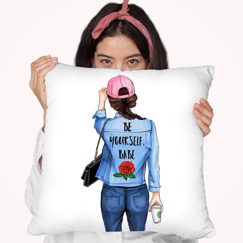 Be Yourself Babe Throw Pillow By Rongrong