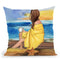 Coffee On The Beach Throw Pillow By Rongrong
