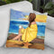 Coffee On The Beach Throw Pillow By Rongrong