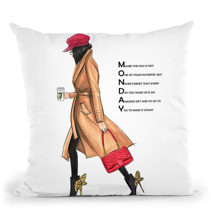 Monday Camel And Red Withoutlogo Throw Pillow By Rongrong