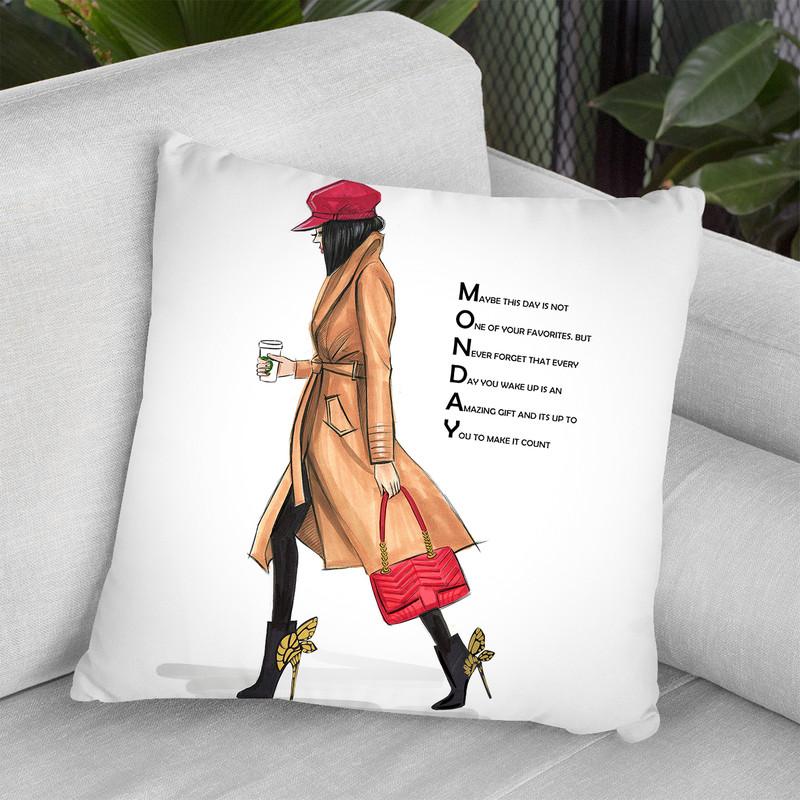 Monday Camel And Red Withoutlogo Throw Pillow By Rongrong