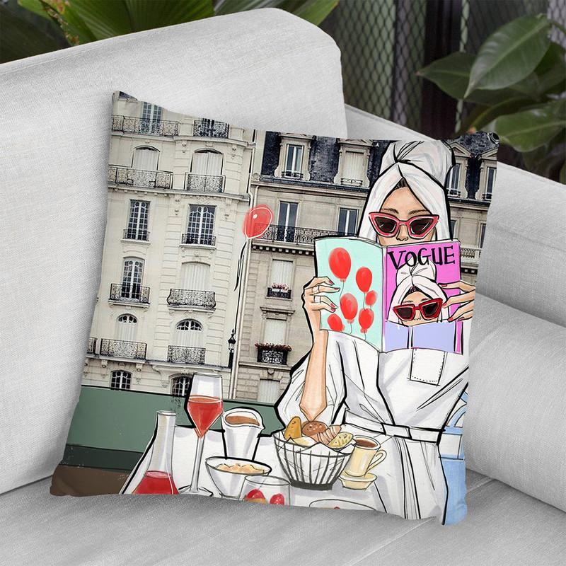 Rd Self Care Collection-Woke Up In Paris Throw Pillow By Rongrong