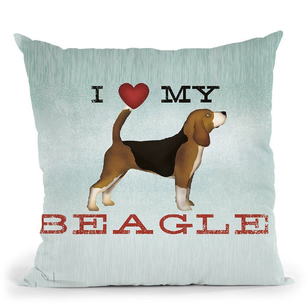 Beagle Canoe - I Love My Beagle I Throw Pillow By Ryan Fowler