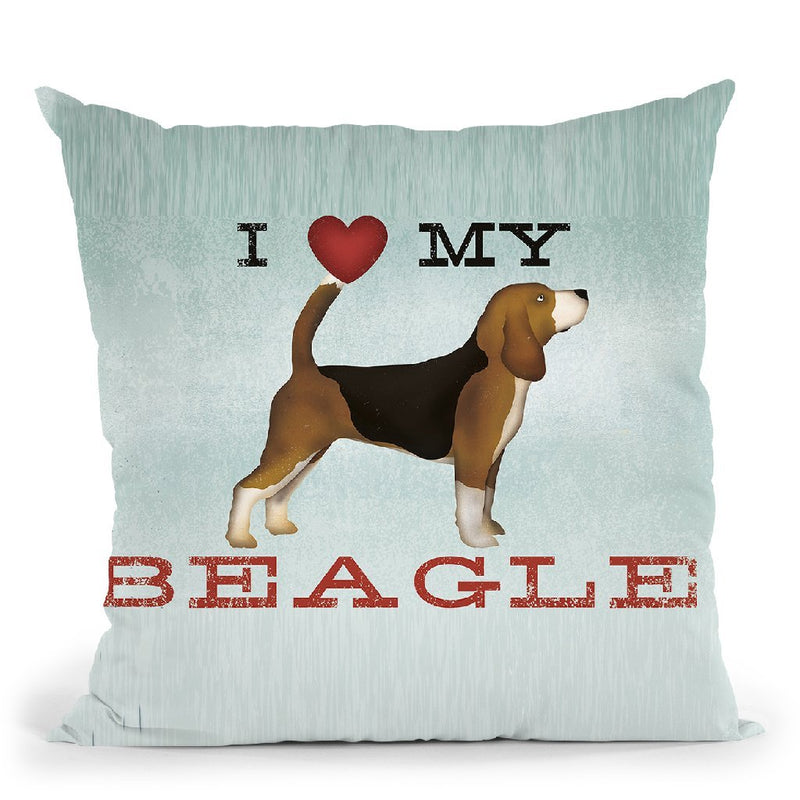 Beagle Canoe - I Love My Beagle I Throw Pillow By Ryan Fowler