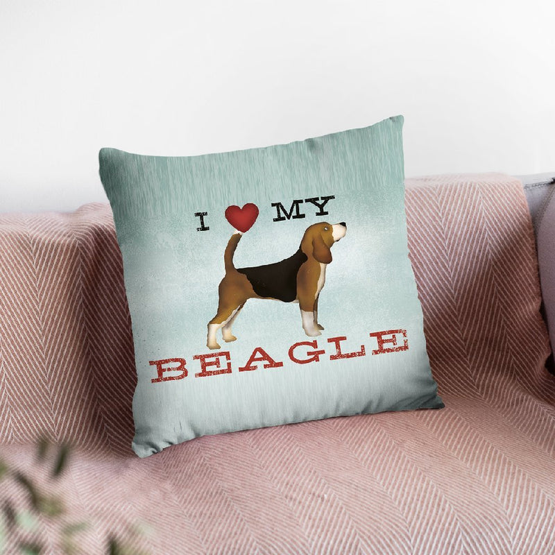Beagle Canoe - I Love My Beagle I Throw Pillow By Ryan Fowler