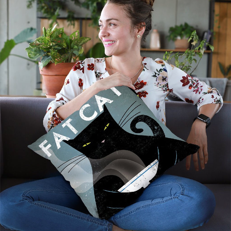 Cat Coffee No City Throw Pillow By Ryan Fowler