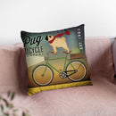 Pug On A Bike Throw Pillow By Ryan Fowler