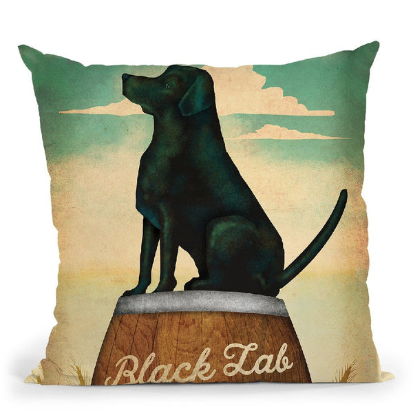 Black Lab Whiskey Throw Pillow By Ryan Fowler