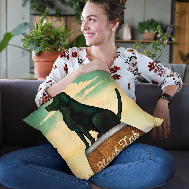 Black Lab Whiskey Throw Pillow By Ryan Fowler