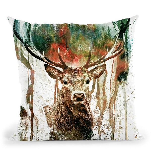 Deer Throw Pillow By Riza Peker 