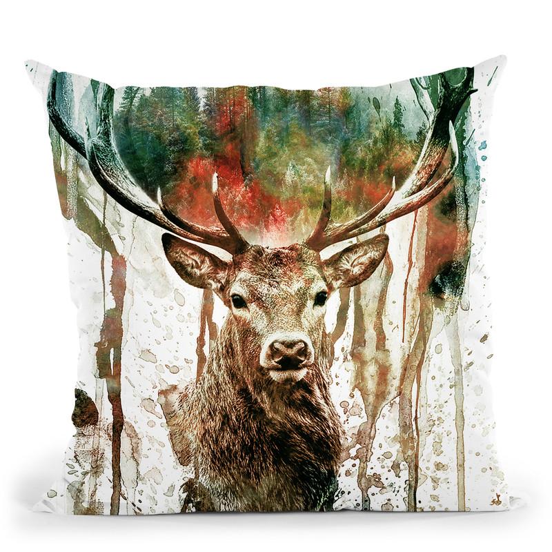 Deer Throw Pillow By Riza Peker 