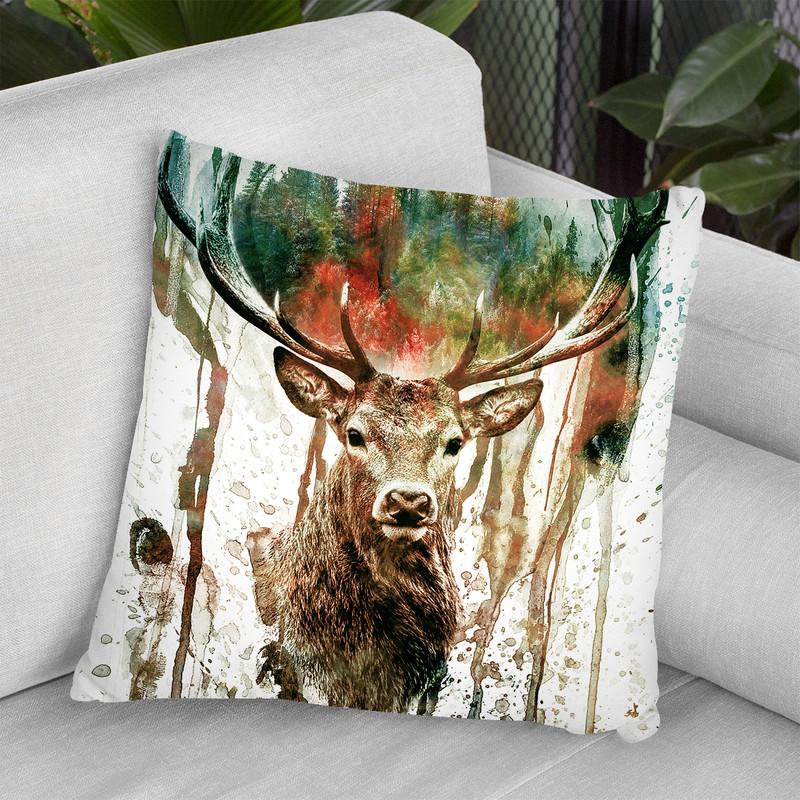 Deer Throw Pillow By Riza Peker 