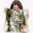 Tiger Throw Pillow By Riza Peker 