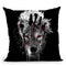 Wolf - Red Eye Throw Pillow By Riza Peker 