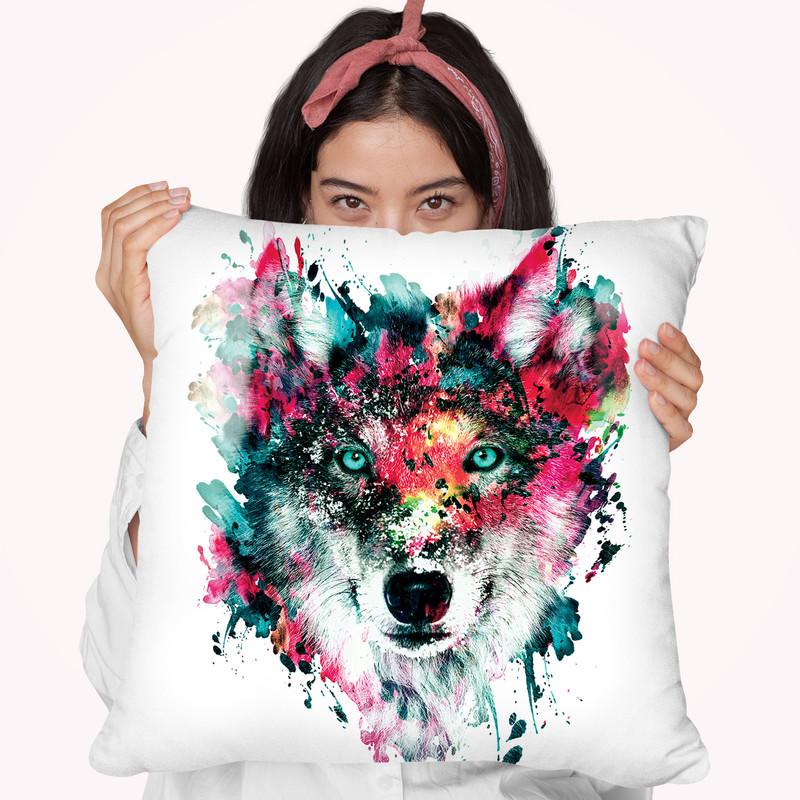 Wolf Ii Throw Pillow By Riza Peker 