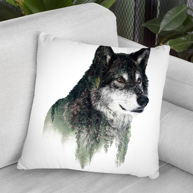 Wolf Throw Pillow By Riza Peker 