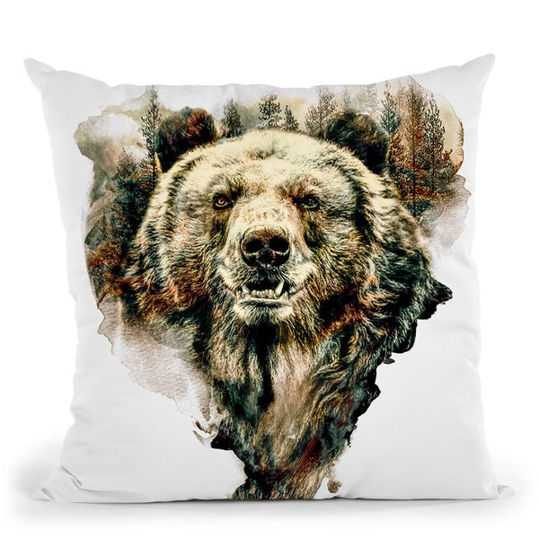 Bear Throw Pillow By Riza Peker 