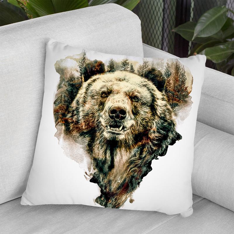 Bear Throw Pillow By Riza Peker 