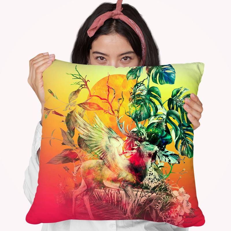 Deer Vii Throw Pillow By Riza Peker 