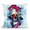 Floral Skull Blue Ii Throw Pillow By Riza Peker 