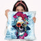 Floral Skull Blue Ii Throw Pillow By Riza Peker 