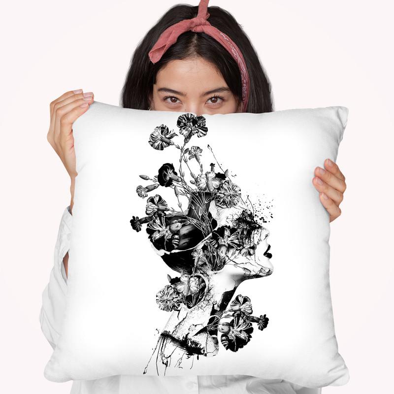 Broken Bw Throw Pillow By Riza Peker 
