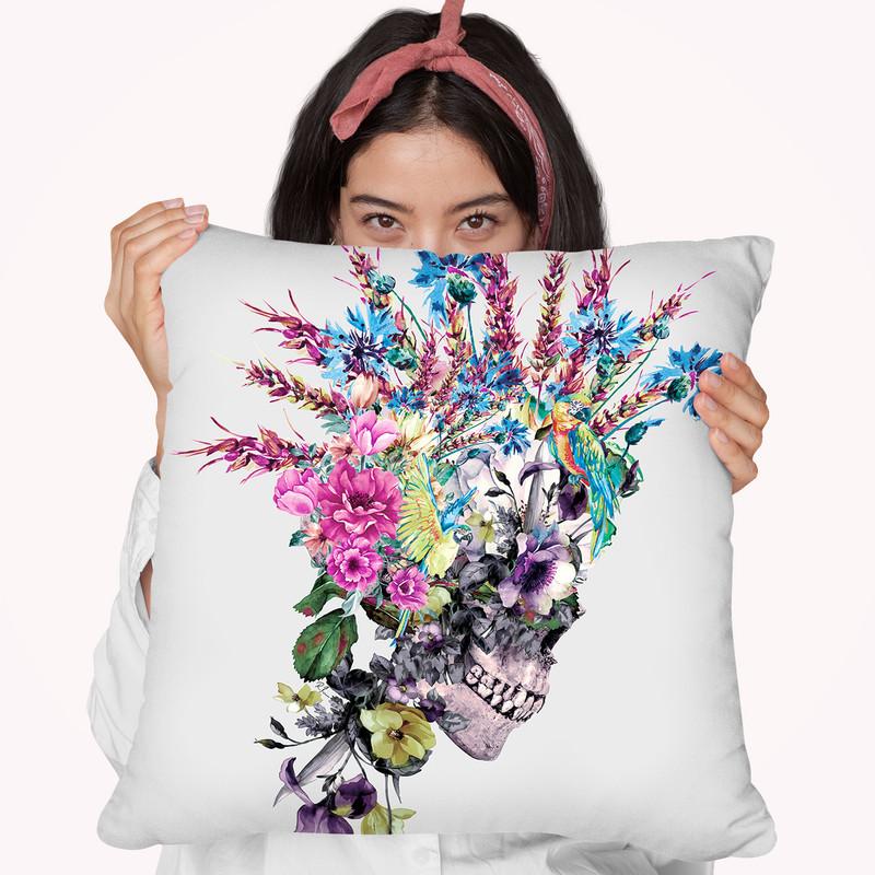 Skull Punk Throw Pillow By Riza Peker 