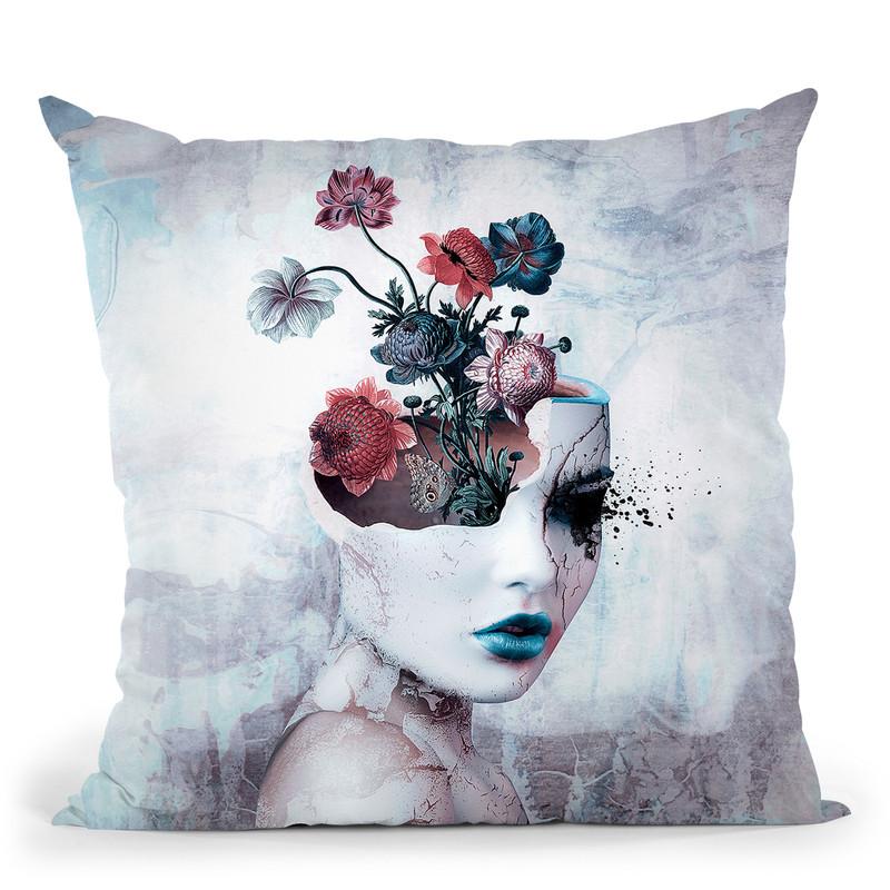 Broken Throw Pillow By Riza Peker 