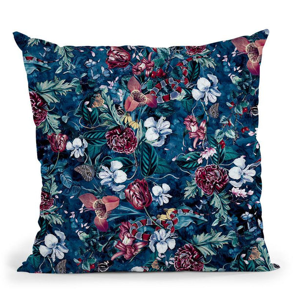Dark Blue Throw Pillow By Riza Peker 