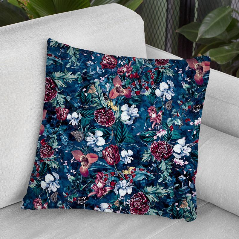 Dark Blue Throw Pillow By Riza Peker 