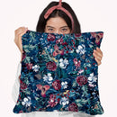 Dark Blue Throw Pillow By Riza Peker 