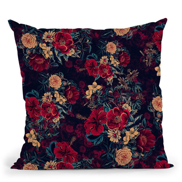 Floral Throw Pillow By Riza Peker 