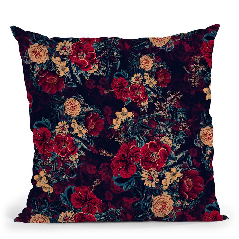 Floral Throw Pillow By Riza Peker 