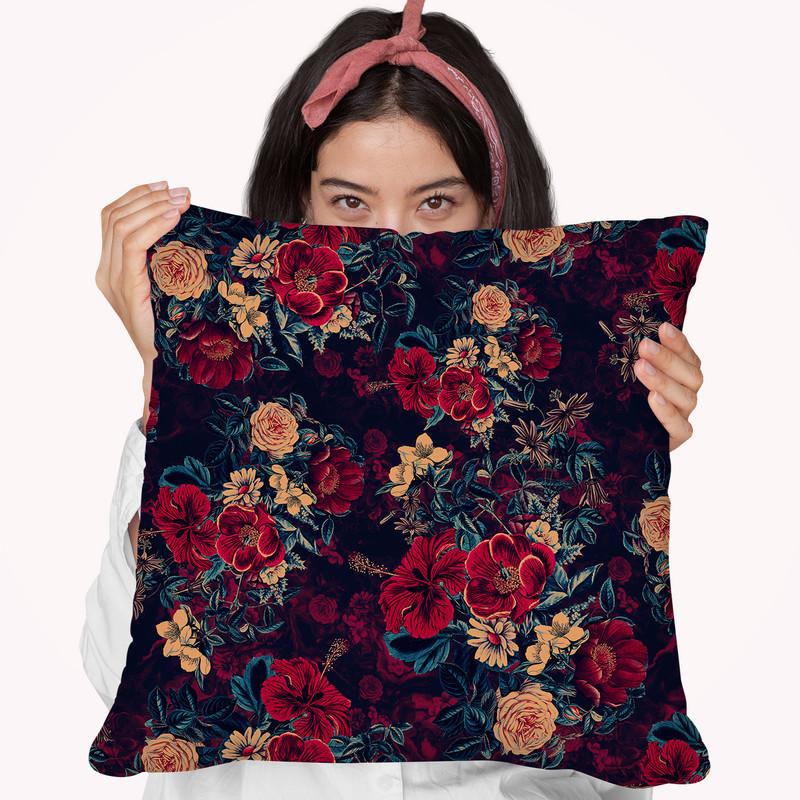 Floral Throw Pillow By Riza Peker 