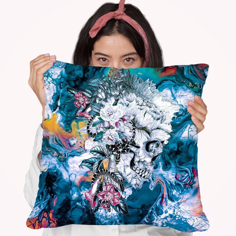 Momento Mori Revv Throw Pillow By Riza Peker 