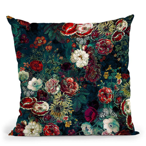 Ng Green Throw Pillow By Riza Peker 