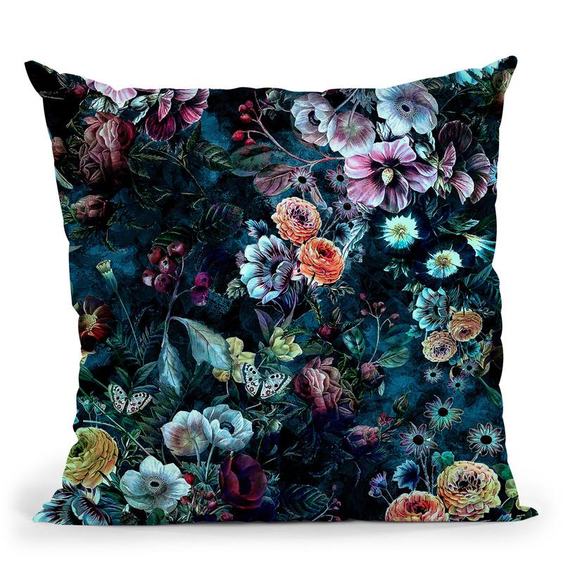 Night Garden Throw Pillow By Riza Peker 