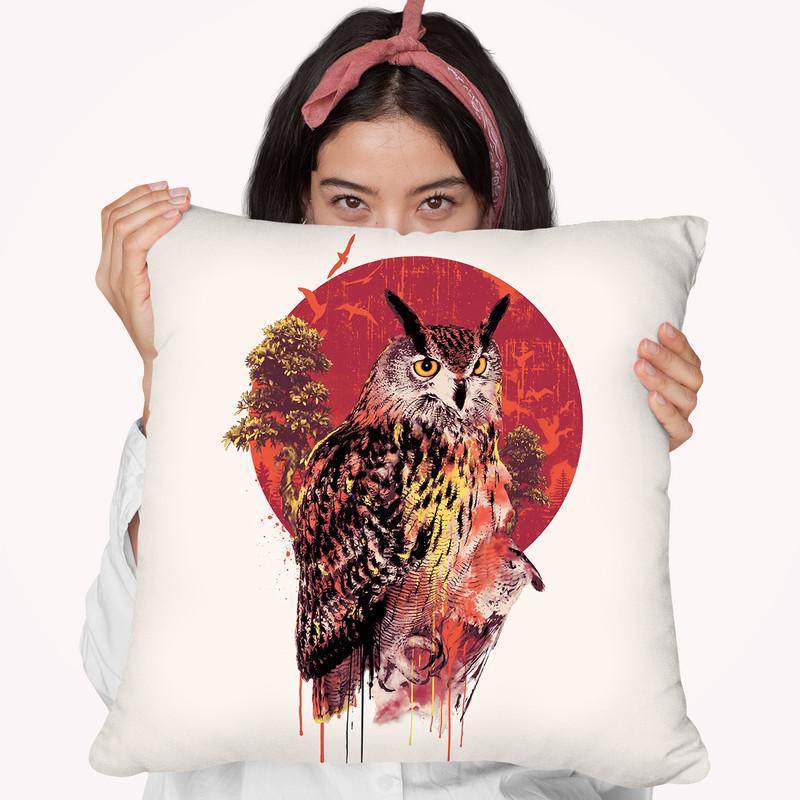 Owl Iv Throw Pillow By Riza Peker 