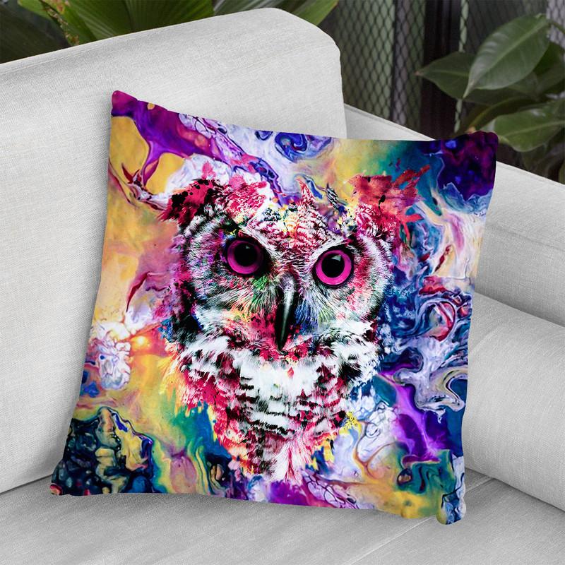 Owl V Throw Pillow By Riza Peker 
