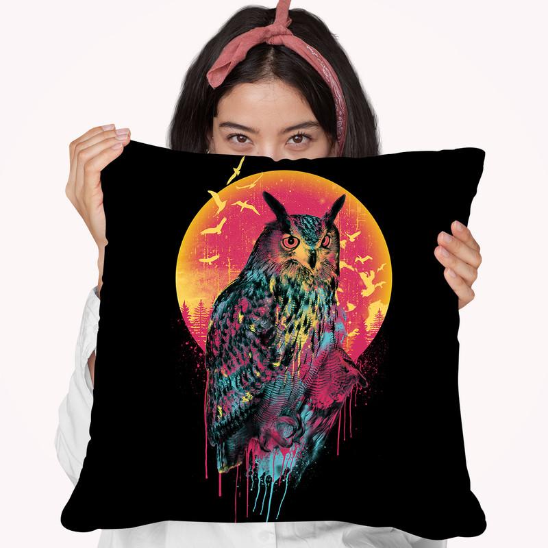 Owl Vi Throw Pillow By Riza Peker 