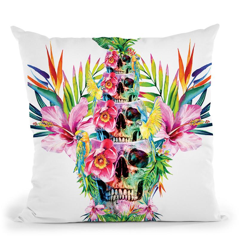 Skull Tower Throw Pillow By Riza Peker 