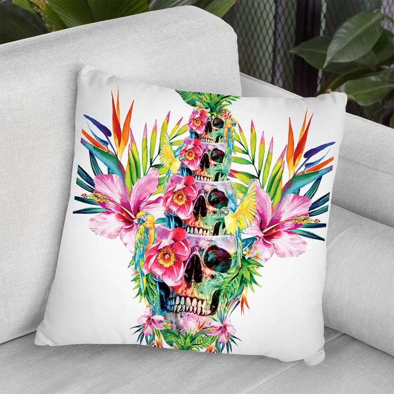 Skull Tower Throw Pillow By Riza Peker 