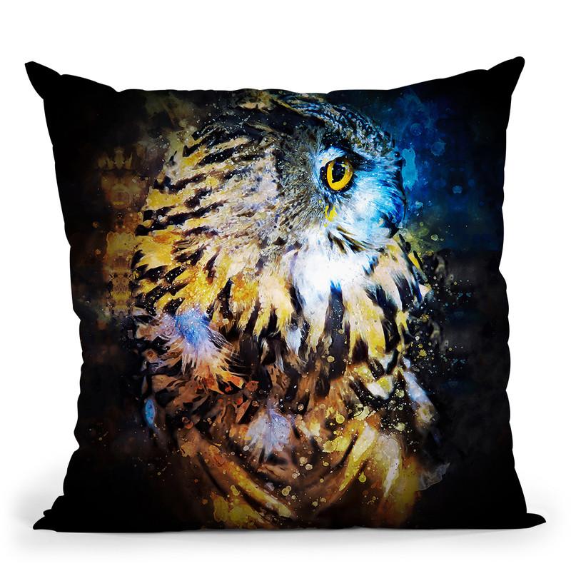 Owl Throw Pillow By Riza Peker 