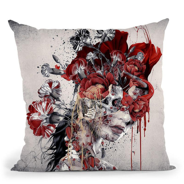 Queen Of Skulls Throw Pillow By Riza Peker 