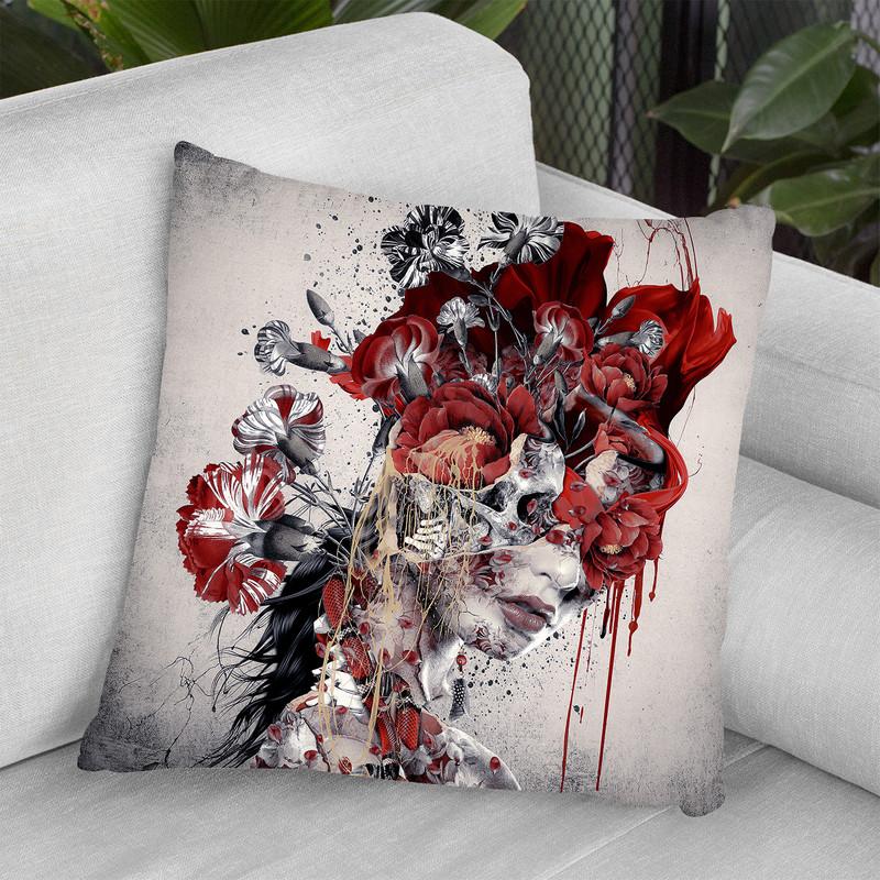 Queen Of Skulls Throw Pillow By Riza Peker 
