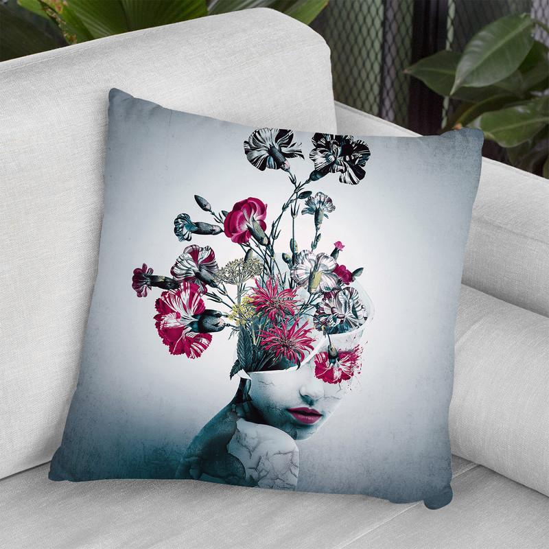 Spirit Of Flowers Throw Pillow By Riza Peker 